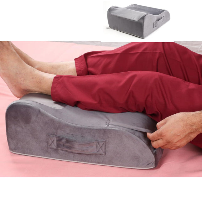 leg elevation pillow for swelling relief at home after long standing hours