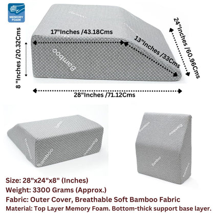 Leg Elevation Pillow for Swelling, Sciatica & Blodd Circulation | Extra Large Orthopedic Bed Wedge Pillow fo |  Metron Regularextralarge LE008