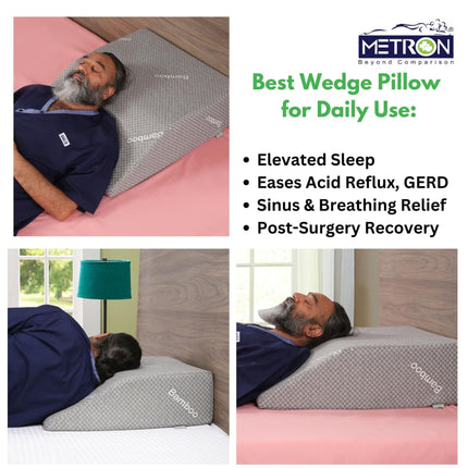 Leg Elevation Pillow for Swelling, Sciatica & Blodd Circulation | Extra Large Orthopedic Bed Wedge Pillow fo |  Metron Regularextralarge LE008