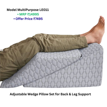 Adjustable Leg Elevation Pillow Set with Back Support Wedge – Metron MultiPurpose LE011