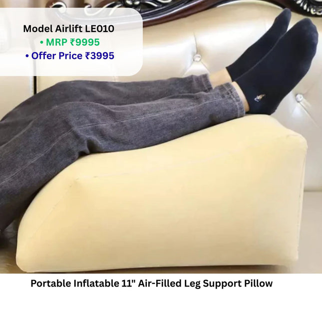 portable leg elevation pillow for home and travel use to relieve tired legs quickly