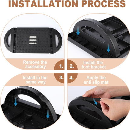 metron under desk foot rest with massage rollers and texture helps relax feet during long working hours