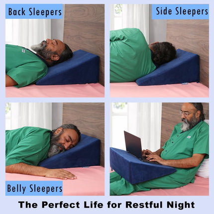 how to use wedge pillow for sleeping positions like back side and stomach sleeping with laptop support at home