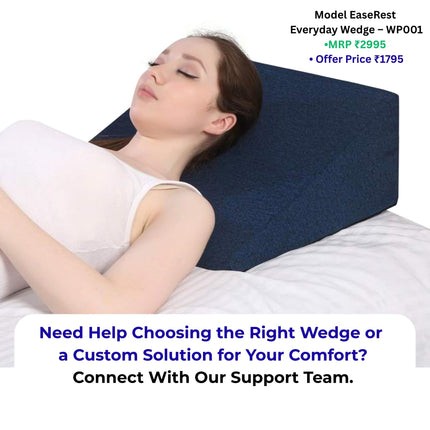 best wedge pillow in India by Metron for comfortable sleeping and daily back support with value pricing