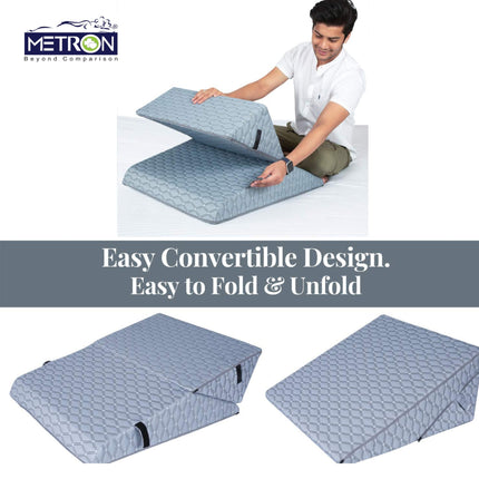 Multi position wedge pillow for sleeping, back support and leg elevation, adjustable incline for different comfort needs – Metron