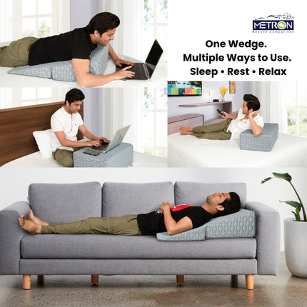 multi purpose wedge pillow for sitting working on laptop watching tv and relaxing comfortably at home Metron
