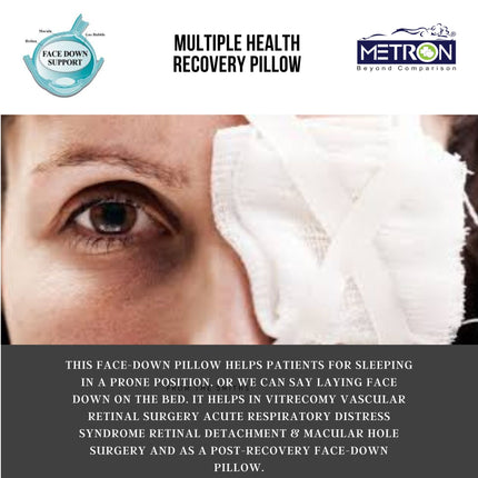 pillow for retinal detachment and macular hole recovery helping maintain face down sleeping position