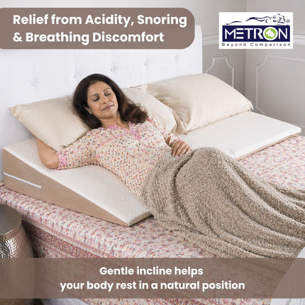 Inclined pillow for snoring and acidity relief, supports natural sleeping position for better breathing