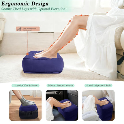 portable airplane foot rest for kids and adults to improve comfort during long journey flights