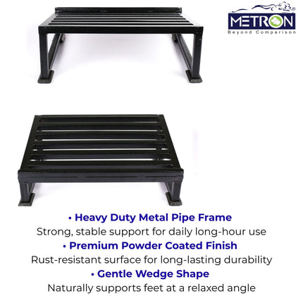 Under desk foot rest for office work provides better leg support and improves sitting posture during long desk hours