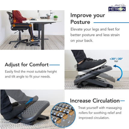 under desk foot rest helps improve posture and reduce back strain during long hours of office work