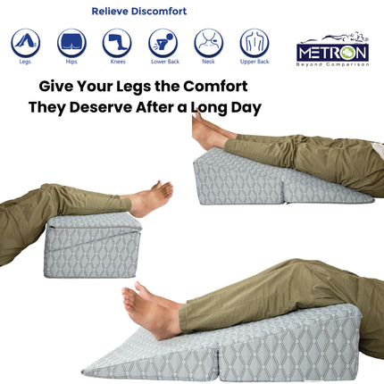 wedge pillow for leg elevation helps relax tired legs improve circulation and reduce fatigue after long working day Metron