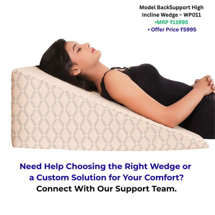 which wedge pillow is best for acid reflux back support or recovery use in India talk to expert before buying Metron