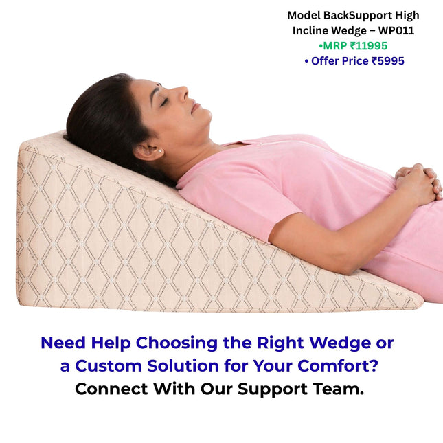which wedge pillow is best for acid reflux back support or recovery use in India talk to expert before buying Metron