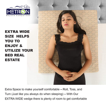 extra wide wedge pillow for comfortable sleeping without slipping or feeling cramped during long rest India Metron
